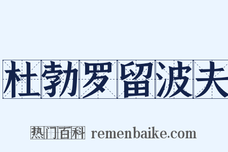 杜勃罗留波夫是什么意思的图片